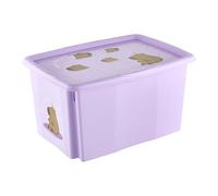 keeeper karolina Aufbewahrungsbox mit Deckel, 45 l, Dreh- und stapelbar, Design: Capybara, Für Kinder, Violett (Soft Purple)