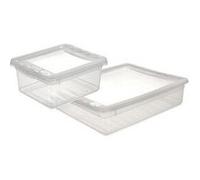 Keeeper keeeper boîte de rangement "bea" , 30 l plat, pp, transparent noir G