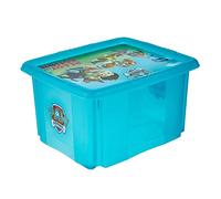 keeeper La Pat' Patrouille Boîte de Rangement avec Couvercle, Pivotante et Empilable, Pour Enfants, 24 L, Karolina, Fresh Blue Transparent
