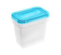keeeper Lot de 3 Boîtes Fraîcheur, 3 x 1 l, 15,5 x 10,5 x 11,5 cm, Fredo Fresh, Bleu Transparent