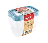 keeeper Lot de 4 Boîtes Congélation, Couvercle Réinscriptible, 4 x 750 ml, 15,5 x 10,5 x 8,5 cm, Mia Magic Ice, Nordic Blue
