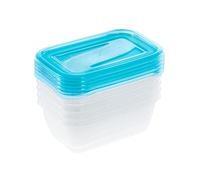 keeeper Lot de 5 Boîtes de Conservation, 5 x 0,5 l, 15,5 x 10,5 x 6 cm, Fredo Fresh, Bleu Transparent