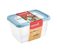 keeeper Lot de Boîtes de Conservation Alimentaire, Couvercle Réinscriptible, 2 x 2 l, 20,5 x 15,5 x 10,5 cm, Mia Magic Ice, Nordic Blue