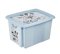 keeeper Micky Mouse Boîte de Rangement avec Couvercle, Pivotante et Empilable, Pour Enfants, 30 L, Karolina, Cloudy Blue