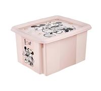 keeeper Minnie Maus Boîte de Rangement avec Couvercle, Pivotante et Empilable, Pour Enfants, 24 L, Karolina, Nordic Pink