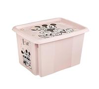 keeeper Minnie Maus Boîte de Rangement avec Couvercle, Pivotante et Empilable, Pour Enfants, 30 L, Karolina, Nordic Pink