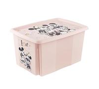 keeeper Minnie Maus Boîte de Rangement avec Couvercle, Pivotante et Empilable, Pour Enfants, 45 L, Karolina, Nordic Pink