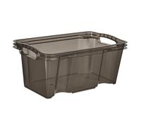 keeeper Multi-Box S Boîte de Rangement avec Poignées intégrées, 6,5 L, 35 x 21 x 15 cm, Franz, Crystal Grey