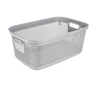 keeeper Panier à linge aspect tricot, poignées latérales, perméable à l'air, plastique, 53 x 34,5 x 22,5 cm, Bosse, Gris (Nordic Grey)