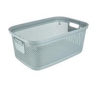 keeeper Panier à linge aspect tricot, poignées latérales, perméable à l'air, plastique, 53 x 34,5 x 22,5 cm, Bosse, Bleu (Nordic Blue)