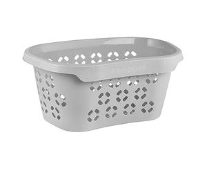 keeeper Panier à Linge avec Support pour Hanche, Design Ajouré, 30,5 L, Anton, Nordic Grey