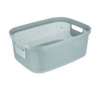 keeeper Panier de Rangement aspect tricot, 12 l, poignées latérales, perméable à l'air, plastique, 37,8 x 28,4 x 15,2 cm, Stine, Bleu (Nordic Blue)