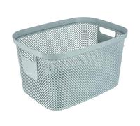 keeeper Panier de Rangement aspect tricot, 18 l, poignées latérales, perméable à l'air, plastique, 38,2 x 28,5 x 22,3 cm, Stine, Bleu (Nordic Blue)