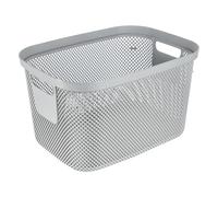 keeeper Panier de Rangement aspect tricot, 18 l, poignées latérales, perméable à l'air, plastique, 38,2 x 28,5 x 22,3 cm, Stine, Gris (Nordic Grey)