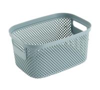 keeeper Panier de rangement aspect tricot, 3,5 l, poignées latérales, perméable à l'air, plastique, 23,7 x 17 x 12,2 cm, Stine, Bleu (Nordic Blue)