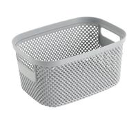 keeeper Panier de rangement aspect tricot, 3,5 l, poignées latérales, perméable à l'air, plastique, 23,7 x 17 x 12,2 cm, Stine, Gris (Nordic Grey)