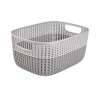 keeeper Panier de Rangement aspect Tricot, Poignées latérales, perméable à l'air, plastique, 15 L, stine, gris cosmic