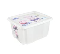 keeeper Peppa Boîte de Rangement avec Couvercle, Pivotante et Empilable, Pour Enfants, 24 L, Paulina, Gris Clair