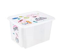 keeeper Peppa Pig Boîte de Rangement avec Couvercle, Pivotante et Empilable, Pour Enfants, 30 L, Karolina, Natural Transparent