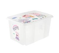 keeeper Peppa Pig Boîte de Rangement avec Couvercle, Pivotante et Empilable, Pour Enfants, 45 L, Karolina, Natural Transparent