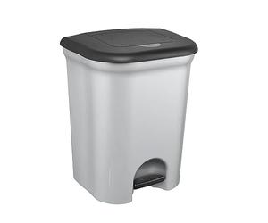 keeeper Poubelle à pédale avec 2 récipients à déchets, 2x 11 l, Torge, argent