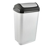 keeeper Poubelle avec Couvercle Basculant, 50 L, Swantje, Argent
