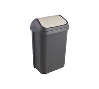 keeeper Poubelle en plastique à couvercle basculant 10 litres – Gris foncé