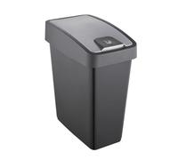 keeeper Premium poubelle avec couvercle rabattable, Soft Touch, 25 l, 39,5 x 24 x 47,5 cm, Magne, Grey (Graphite), Graphit