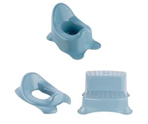 keeeper Pure Kinderpflege Set 3tlg.: Babytopf, Toilettensitz und Tritthocker, nordic blue