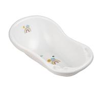 keeeper Rainbow Baignoire pour Bébé Ergonomique avec Vidange, De 0 à 12 Mois Environ, 84 cm, Maria, Blanc