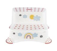 keeeper Rainbow Tabouret Marchepied à Deux Marches, de 3 à 14 Ans, Antidérapant, Igor, Blanc
