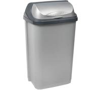 Keeeper Roll Top Poubelle 50L couleur argent, en plastique, 390 x 295 x 675 mm