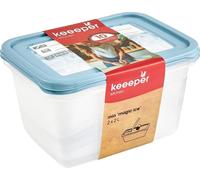 keeeper Lot de Boîtes de Conservation Alimentaire, Couvercle Réinscriptible, 2 x 2 l, 20,5 x 15,5 x 10,5 cm, Mia Magic Ice, Nordic Blue