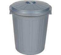 keeeper Supermax-Tonneau avec couvercle, polypropylène, 50 l, 50 x 55 x 50 cm, Mats, argent