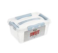 keeeper Sweet Home Boîte de Rangement avec Couvercle et Verrouillages à clic, pivotante et empilable, 4,2 L, lina, Bleu rach