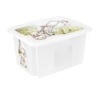keeeper Winnie l'Ourson Boîte de Rangement avec Couvercle, Pivotante et Empilable, Pour Enfants, 15 L, Karolina, Natural Transparent