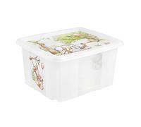 keeeper Winnie l'Ourson Boîte de Rangement avec Couvercle, Pivotante et Empilable, Pour Enfants, 24 L, Karolina, Natural Transparent