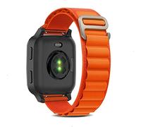 KeeFos 20MM Alpine Loop Bracelet Compatible avec Garmin vívomove Trend/Venu Sq 2/Venu Sq 2 music/Venu 2 Plus, Nylon Titanium G-Hook Bracelets pour Garmin venu Sq/venu Sq Music/venu - Orange