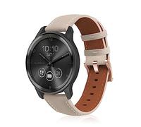KeeFos 20MM Bracelet Cuir Compatible pour Garmin vívomove Trend/Venu Sq 2/Sq 2 music/2 Plus, Bracelets en Cuir de Remplacement pour Garmin venu Sq/Sq Music - Abricot