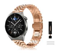 KeeFos 22mm Bracelet Compatible avec Huawei Watch GT6 Pro 46mm/GT6 46mm/GT5 Pro/GT5/GT4/GT3(46 mm), Métal Bracelet pour Huawei Watch Ultimate 2/4Pro 48mm/5/4/3Pro(46 mm) - Or Rose