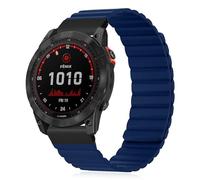 KeeFos 26MM QuickFit Bracelet pour Garmin Fenix 7X Pro Solar/Garmin Instinct 2X/Fenix 7X/Fenix 6X/Fenix 6X Pro, Bracelet en Silicone Magnétique pour Fenix 5X GPS - Bleu