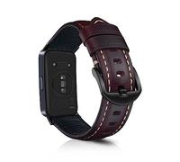 KeeFos Bracelet Compatible avec Huawei Band 10/Band 9/Band 8, Bracelet en Cuir, Bracelets de Remplacement pour Huawei Band10/Band9/Band8 - Rouge vin