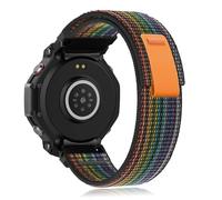 KeeFos Trail Loop Bracelet Compatible avec Amazfit T-Rex 3, Homme Femme Nylon Sport Bracelet de Remplacement Compatible avec Amazfit T-Rex 3 - Arc-en-Ciel