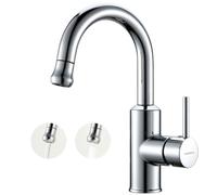 KeeGone Robinet de Salle de Bain Avec Douchette Extensible 2 Types de Jet | Mitigeur Monocommande pour Lavabo dans la Salle de Bain, Camping-Car, Bar, Chrome