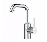 KeeGone Robinet Lavabo Salle de Bain Moderne Pivotant à 360°, Mitigeur pour Eau Chaude/Froide, Robinet en Acier Inoxydable Salle de Bain, Aérateur Économie d'Eau, Chrome