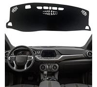 KEEGTBOX Housse de tapis de tableau de bord personnalisée pour console centrale compatible avec Chevrolet Blazer SUV 2019, 2020, 2021, 2022 - Accessoires internes (bordure noire)