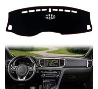 KEEGTBOX Tapis de Tableau de Bord, pour Console Centrale intérieure (Bordure Rouge)