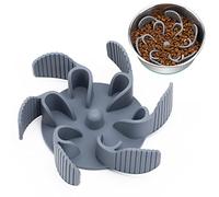 Keegud Insert à Alimentation Lente pour gamelle de Chien, 22 Grandes ventouses, pour Chiens de Grande et Moyenne Tailles, Compatible avec gamelles pour Chiens Standard et surélevées (Fleur)