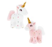Keel Toys - Lot de 2 peluches licorne debout, taille 16 cm, rose