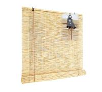 Keelar Store à Rouleau en Bambou Naturel Blanc pour Fenêtre et Porte, Stores Romains Faciles à Installer, 40-170cm Large, Purifiant l'Air
